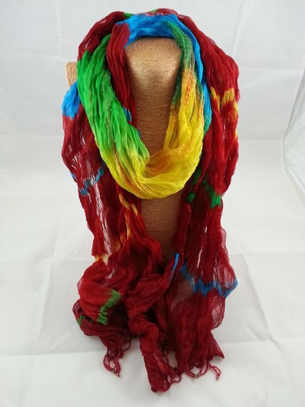 Tie dye with beaded fringe