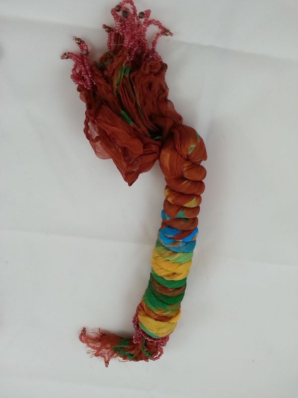 Tie dye with beaded fringe
