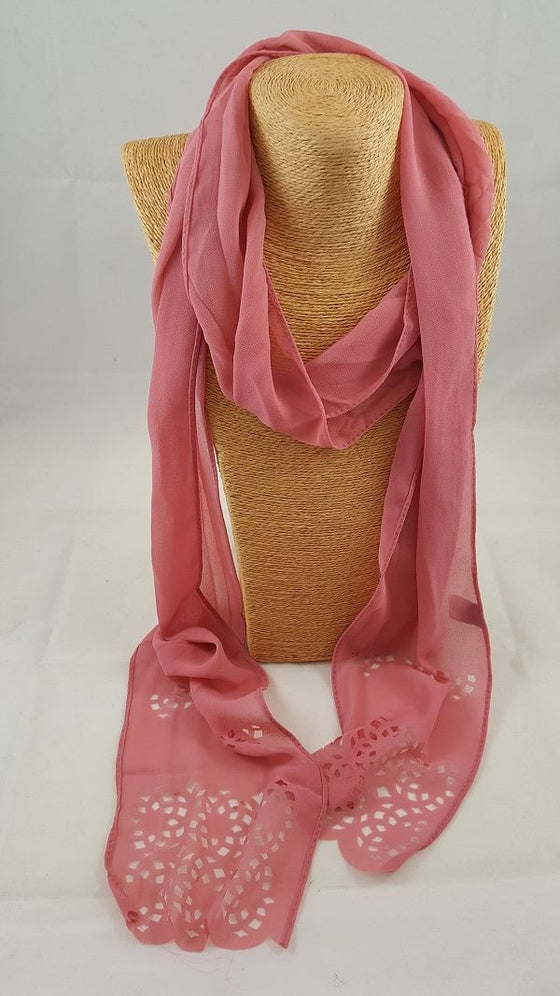 Chiffon cutout skinny scarf