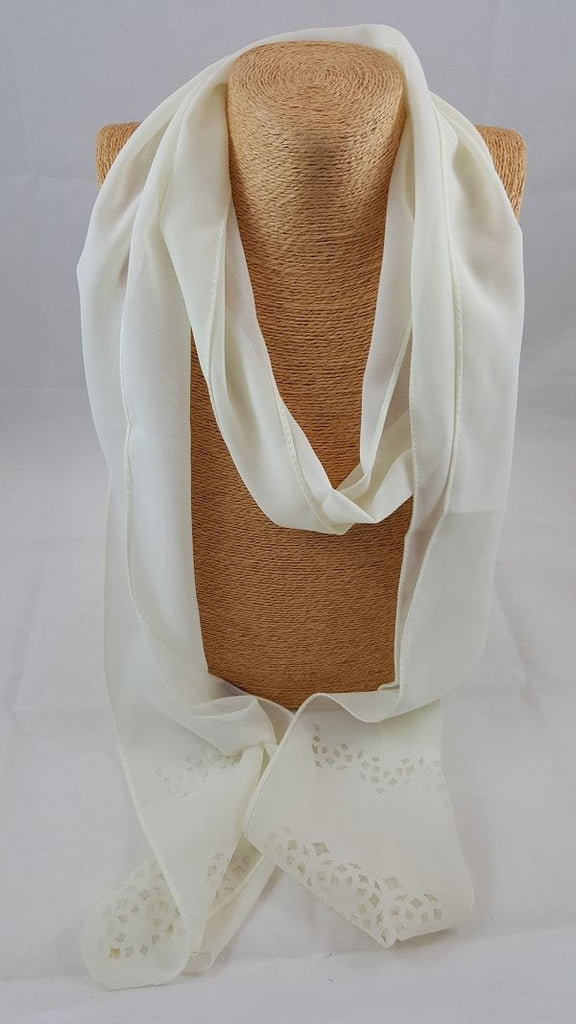 Chiffon cutout skinny scarf