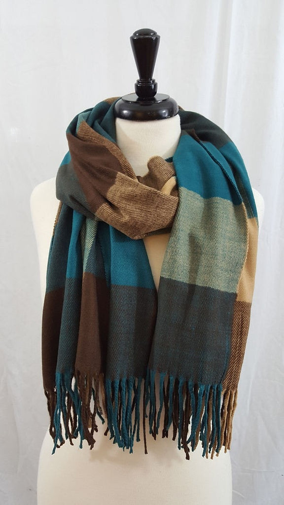 Cashmere feel wide scarf