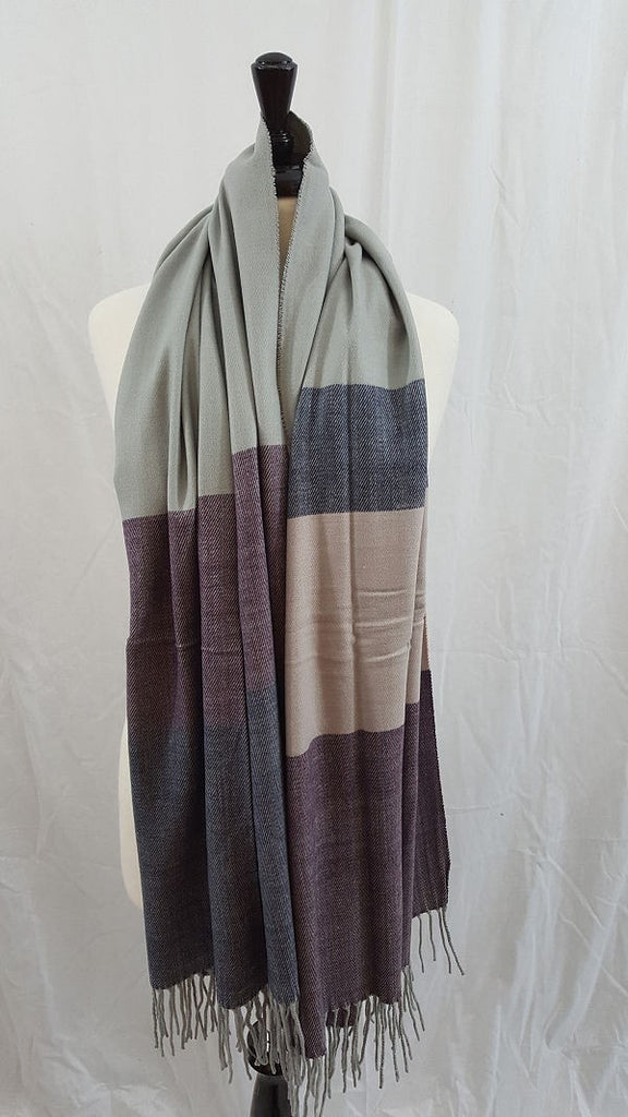 Cashmere feel wide scarf